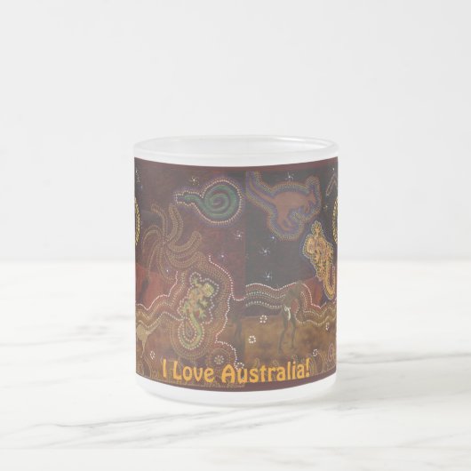 Australian Aboriginal Art Gift Mattglastasse (Mittel)