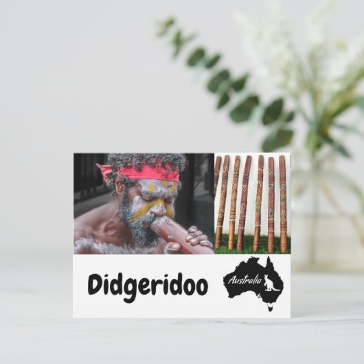 Australian Aboriginal Didgeridoo Postkarte (Stehend Vorderseite)
