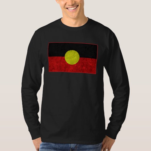 Australian Aboriginal Distressed Flag Aborigines T-Shirt (Vorderseite)