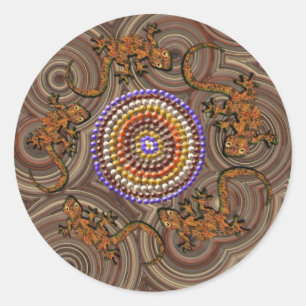 Australian Aboriginal Style Desk Art Stickers