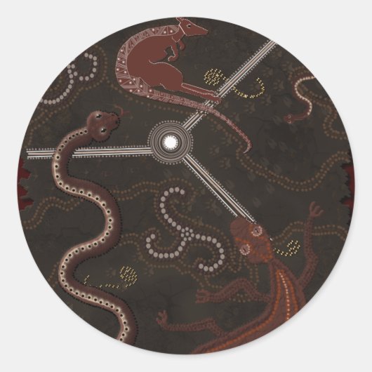 Australian Aboriginal Style Desk Art Stickers (Vorderseite)