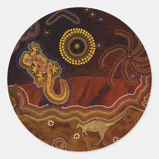 Australian Aboriginal Style Desk Art Stickers (Vorderseite)