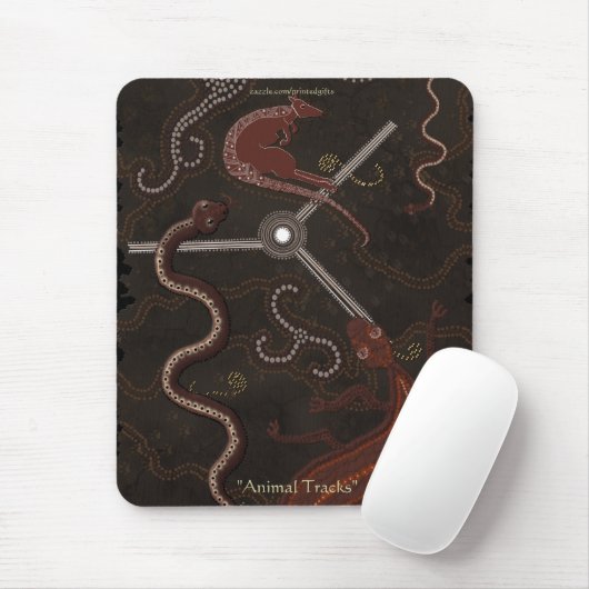 Australian Aboriginal Style Kangaroo & Lizards Mousepad (Mit Mouse)