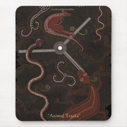 Australian Aboriginal Style Kangaroo & Lizards Mousepad (Vorne)