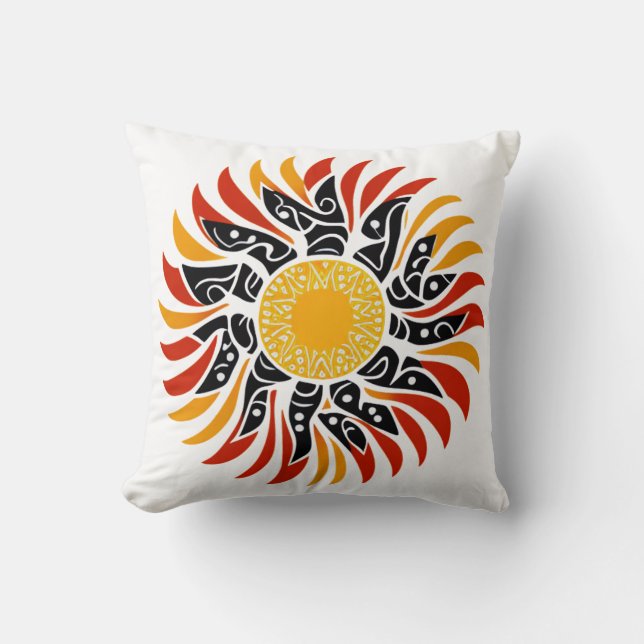 Australian Aboriginal Sunshine Art Kissen (Vorderseite)