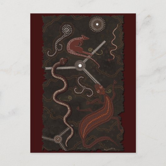 Australian Aboriginal Wüste Art Postkarte (Vorderseite)