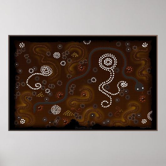 Australian Aboriginal Wüstenkunst Poster (Vorne)