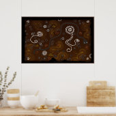 Australian Aboriginal Wüstenkunst Poster (Küche)