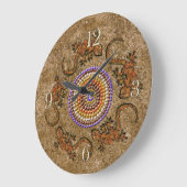 Australian Aborigine Dreamtime & Animals Große Wanduhr (Winkel)
