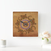Australian Aborigine Dreamtime & Animals Quadratische Wanduhr (Zuhause)