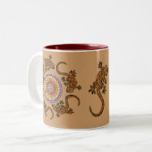 Australian Aborigine Style Art Zweifarbige Tasse (Vorderseite Links)