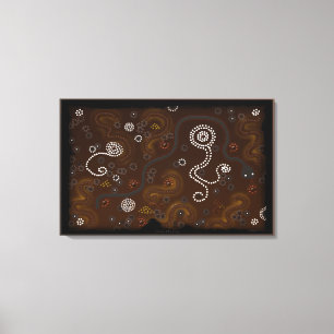 Australian Aborigine-style Outback Wüste Art Leinwanddruck
