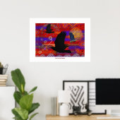 Australian Aborigine-thematied Sunset on a Lake Poster (Heimbüro)