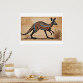 Australian Aborigine-thematied Sunset on a Lake Poster (Küche)