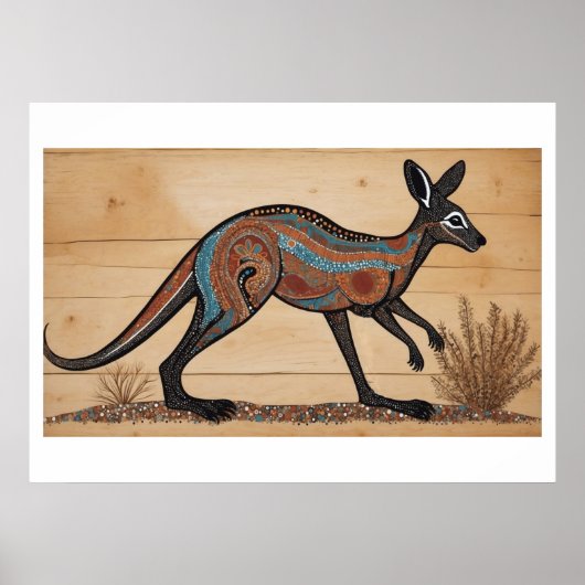 Australian Aborigine-thematied Sunset on a Lake Poster (Vorne)