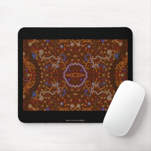 Australian Aborigine Walkabout mit Tierspuren Mousepad (Mit Mouse)
