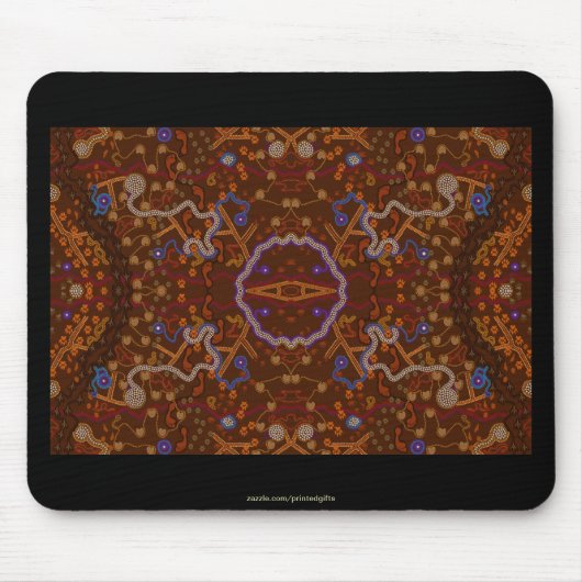Australian Aborigine Walkabout mit Tierspuren Mousepad (Vorne)