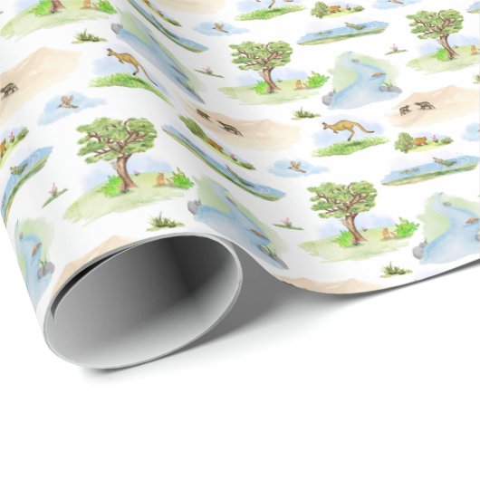 Australian Animal Toile (Original) Wrapping Paper Geschenkpapier (Rolleneckpunkt)