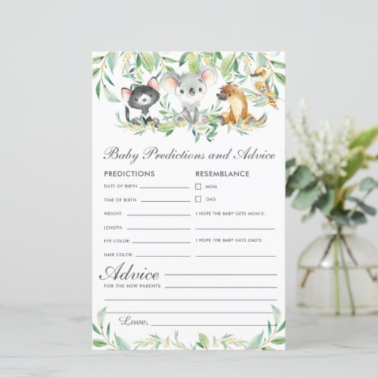 Australian Animals Baby Predictions and Advice (Stehend Vorderseite)