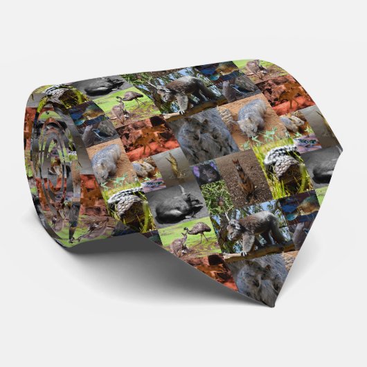 Australian Animals Foto Collage, Neck Tie Krawatte (Gerollt)
