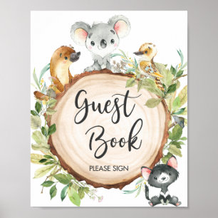 Australian Animals Greenerity Shower Guest Book Si Poster