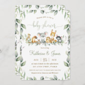 Australian Animals Greenery Baby Shower Neutral Einladung (Vorne/Hinten)