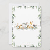 Australian Animals Greenery Baby Shower Neutral Einladung (Rückseite)