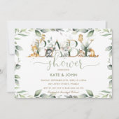 Australian Animals Greenery Baby Shower Neutral Einladung (Vorderseite)