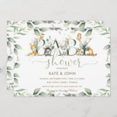 Australian Animals Greenery Baby Shower Neutral Einladung (Vorne/Hinten)