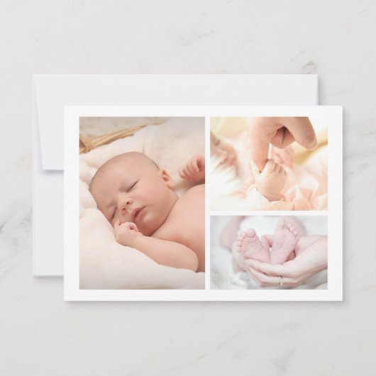 Australian Animals Greenery New Baby Fotos Birth Ankündigung (Rückseite)