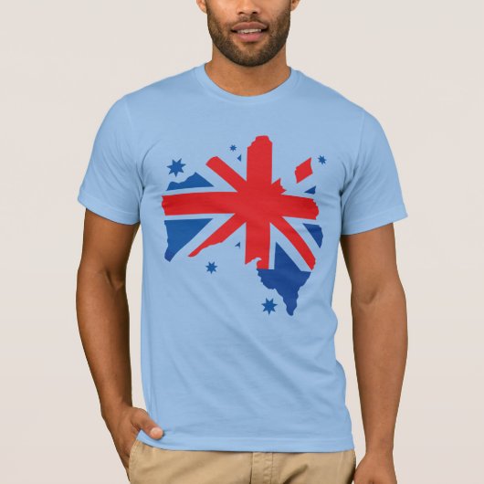 Australian. Australian flag & Australian map. T-Shirt (Vorderseite)