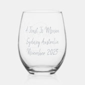 Australian Bachelorette Party Stemless Wine Glass Weinglas Ohne Stiel (Rückseite)