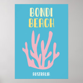 Australian Beach Poster - Mid-Century Modern Coast