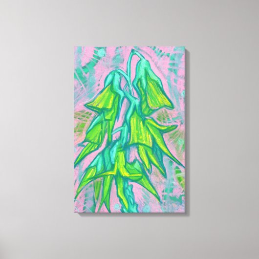 Australian Bird Blume, Tropical Floral Malerei Leinwanddruck (Vorderseite)