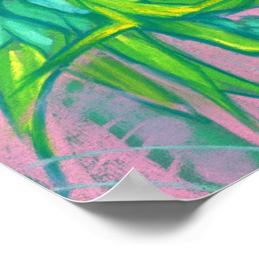 Australian Bird Blume, Tropical Floral Painting C Poster (Ecke)