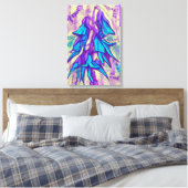 Australian Bird Blume, tropisches Türkis Leinwanddruck (Insitu (Schlafzimmer))