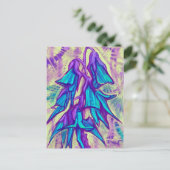 Australian Bird Blume, tropisches Türkis Postkarte (Stehend Vorderseite)