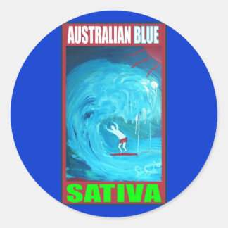 AUSTRALIAN BLAUE SATIVA RUNDER AUFKLEBER