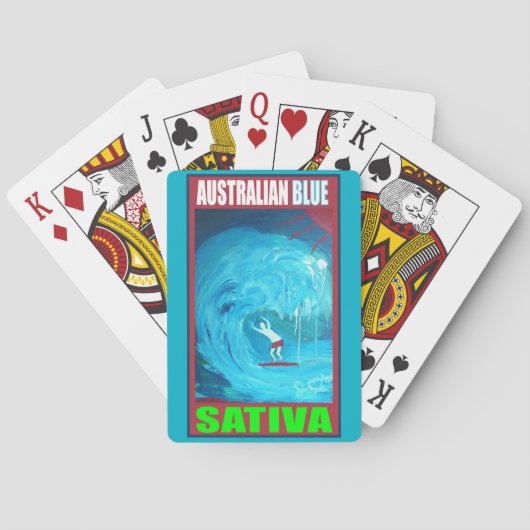 AUSTRALIAN BLAUE SATIVA SPIELKARTEN (Rückseite)