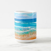 Australian Blue Beach Painting Summer Kaffeetasse (Mittel)