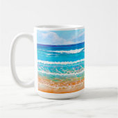 Australian Blue Beach Painting Summer Kaffeetasse (Links)