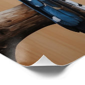 Australian Blue Kookaburra in a Tree Wildlife Art Poster (Ecke)