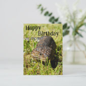 Australian Blue Tongue Lizard, Birthday Postcard Postkarte (Stehend Vorderseite)