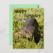 Australian Blue Tongue Lizard, Birthday Postcard Postkarte (Vorne/Hinten)