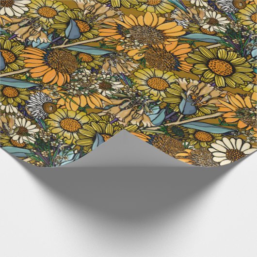 Australian Bush Wildblume Summer Garden Geschenkpapier (Ecke)