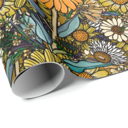 Australian Bush Wildblume Summer Garden Geschenkpapier (Rolleneckpunkt)