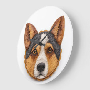 Australian Cattle Dog 3D Inspiriert Große Wanduhr