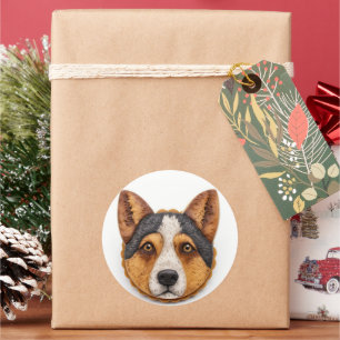 Australian Cattle Dog 3D Inspiriert Runder Aufkleber
