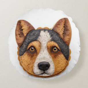 Australian Cattle Dog 3D Inspiriert Rundes Kissen