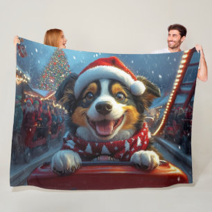 Australian Cattle Dog Achterbahn Weihnachten Fleecedecke